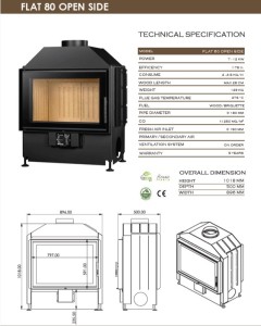 Камінна топка A.Caminetti FLAT 80 Open Side