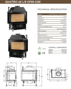 Камінна топка A.Caminetti QUATTRO 60 L/R Open Side