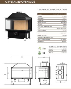 Камінна топка A.Caminetti CRYSTAL 80 Open Side