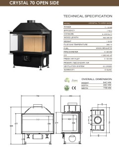 Камінна топка A.Caminetti CRYSTAL 70 Open Side